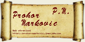 Prohor Marković vizit kartica